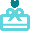 icon of a heart over a gift package